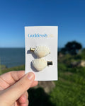 Shell Mini Hair Clips - Gold Finish